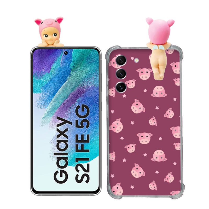 Coque Renforcée Pour Samsung Galaxy S21 FE / S21FE Angel Hippers Cochon
