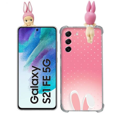 Coque Renforcée Pour Samsung Galaxy S21 FE / S21FE Angel Hippers Lapin