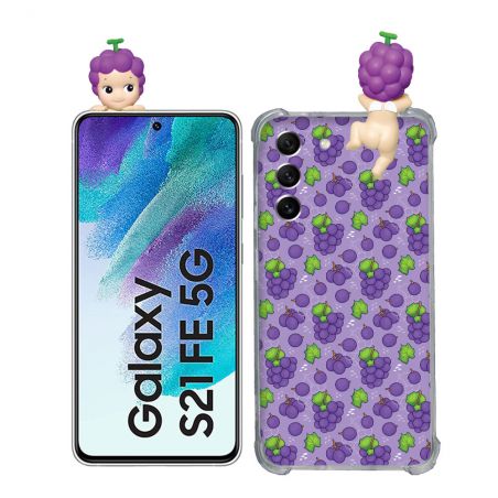 Coque Renforcée Pour Samsung Galaxy S21 FE / S21FE Angel Hippers Raisin