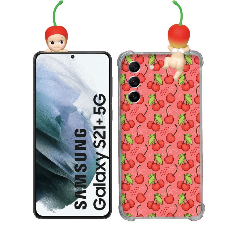 Coque Renforcée Pour Samsung Galaxy S21 Plus Angel Hippers Cerise
