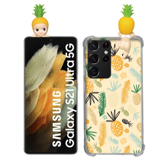Coque Renforcée Pour Samsung Galaxy S21 Ultra Angel Hippers Ananas