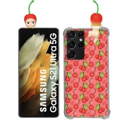 Coque Renforcée Pour Samsung Galaxy S21 Ultra Angel Hippers Cerise