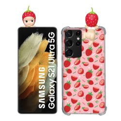 Coque Renforcée Pour Samsung Galaxy S21 Ultra Angel Hippers Fraise
