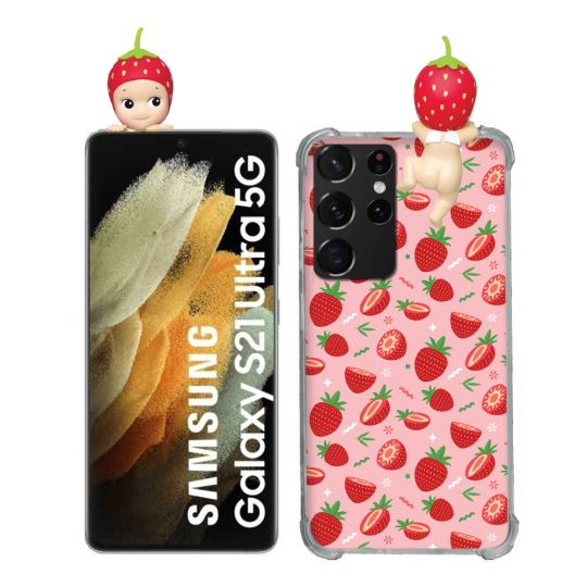 Coque Renforcée Pour Samsung Galaxy S21 Ultra Angel Hippers Fraise
