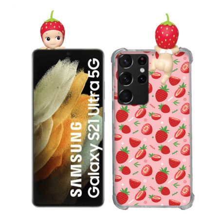 Coque Renforcée Pour Samsung Galaxy S21 Ultra Angel Hippers Fraise