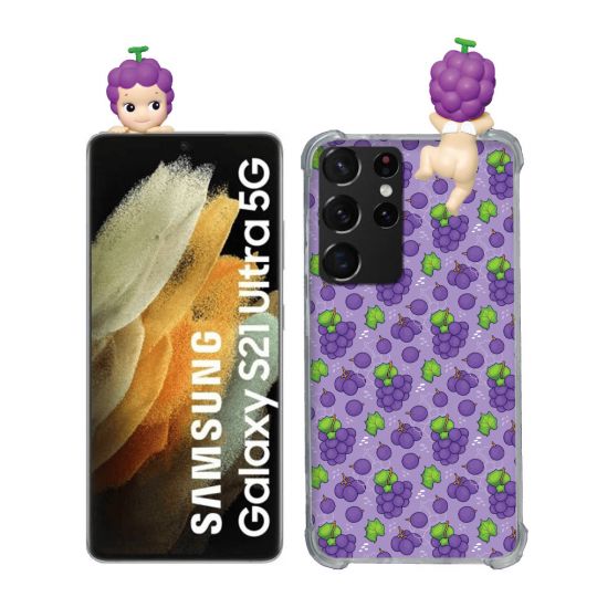 Coque Renforcée Pour Samsung Galaxy S21 Ultra Angel Hippers Raisin