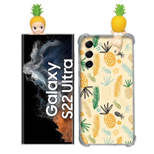 Coque Renforcée Pour Samsung Galaxy S22 Ultra Angel Hippers Ananas