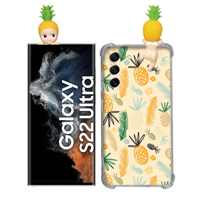 Coque Renforcée Pour Samsung Galaxy S22 Ultra Angel Hippers Ananas
