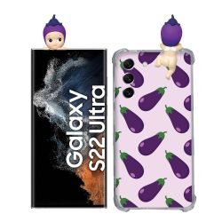 Coque Renforcée Pour Samsung Galaxy S22 Ultra Angel Hippers Aubergine