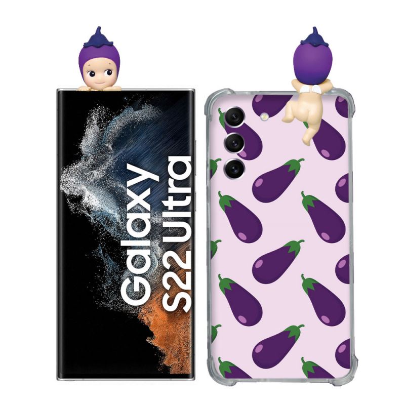 Coque Renforcée Pour Samsung Galaxy S22 Ultra Angel Hippers Aubergine