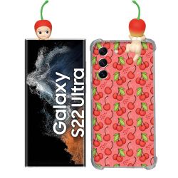 Coque Renforcée Pour Samsung Galaxy S22 Ultra Angel Hippers Cerise
