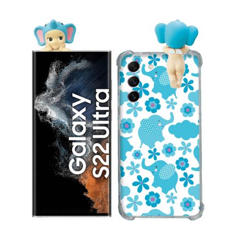 Coque Renforcée Pour Samsung Galaxy S22 Ultra Angel Hippers Elephant
