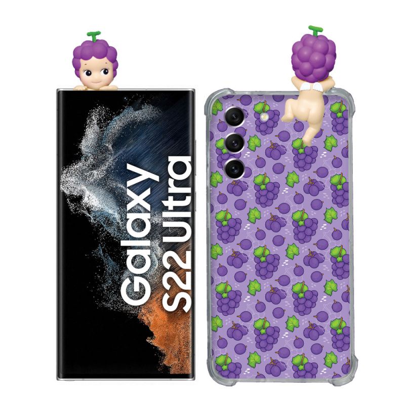 Coque Renforcée Pour Samsung Galaxy S22 Ultra Angel Hippers Raisin