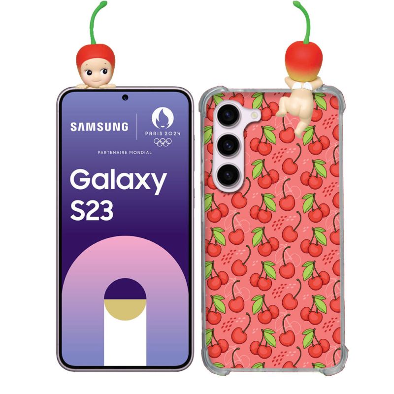 Coque Renforcée Pour Samsung Galaxy S23 Angel Hippers Cerise