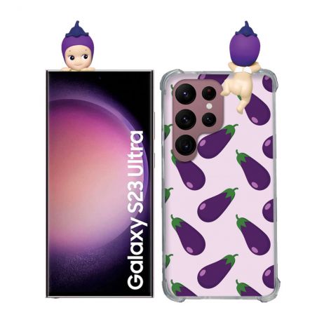 Coque Renforcée Pour Samsung Galaxy S23 Ultra Angel Hippers Aubergine