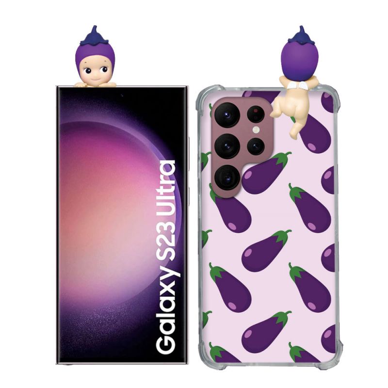 Coque Renforcée Pour Samsung Galaxy S23 Ultra Angel Hippers Aubergine