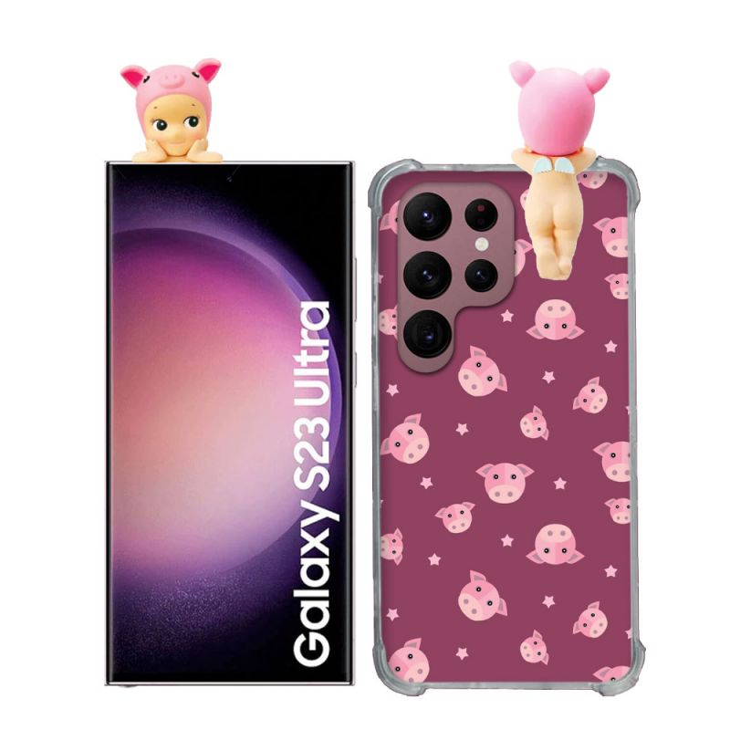 Coque Renforcée Pour Samsung Galaxy S23 Ultra Angel Hippers Cochon