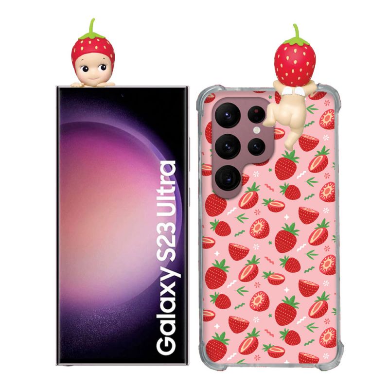 Coque Renforcée Pour Samsung Galaxy S23 Ultra Angel Hippers Fraise