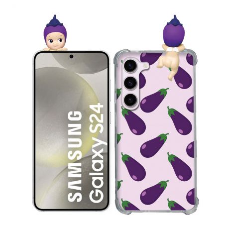 Coque Renforcée Pour Samsung Galaxy S24 Angel Hippers Aubergine