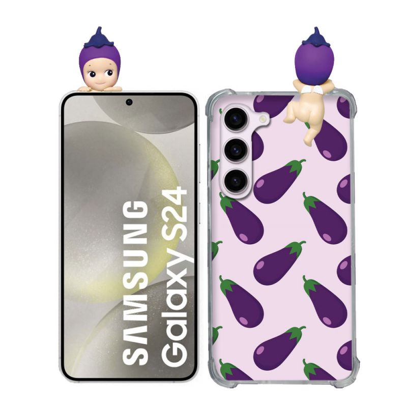 Coque Renforcée Pour Samsung Galaxy S24 Angel Hippers Aubergine