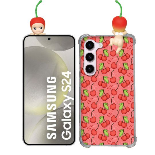 Coque Renforcée Pour Samsung Galaxy S24 Angel Hippers Cerise