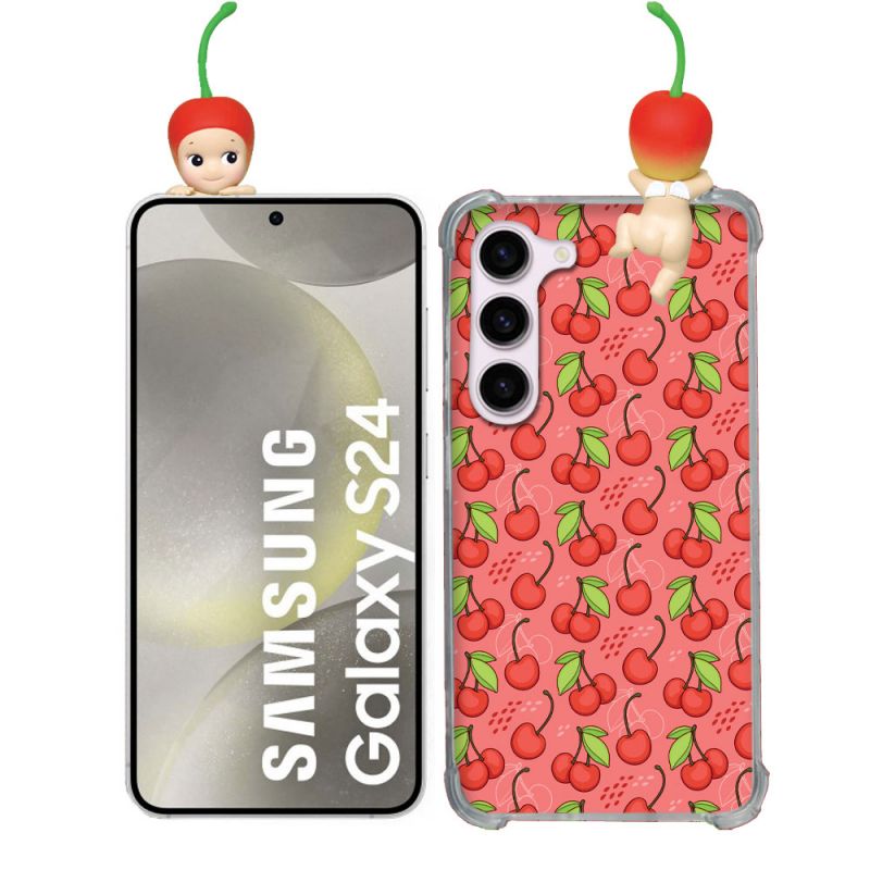 Coque Renforcée Pour Samsung Galaxy S24 Angel Hippers Cerise