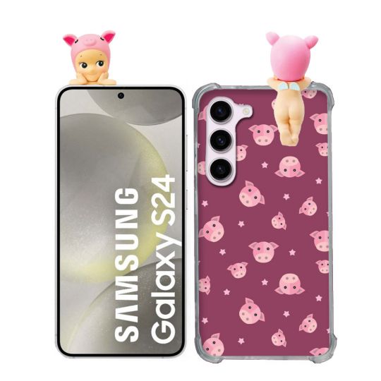 Coque Renforcée Pour Samsung Galaxy S24 Angel Hippers Cochon