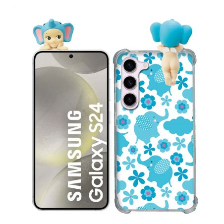 Coque Renforcée Pour Samsung Galaxy S24 Angel Hippers Elephant