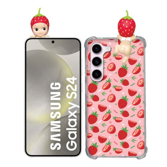 Coque Renforcée Pour Samsung Galaxy S24 Angel Hippers Fraise