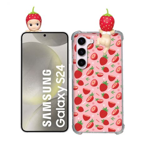 Coque Renforcée Pour Samsung Galaxy S24 Angel Hippers Fraise
