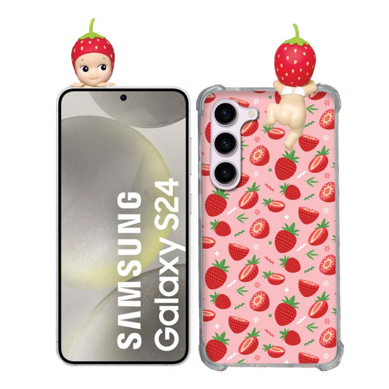 Coque Renforcée Pour Samsung Galaxy S24 Angel Hippers Fraise