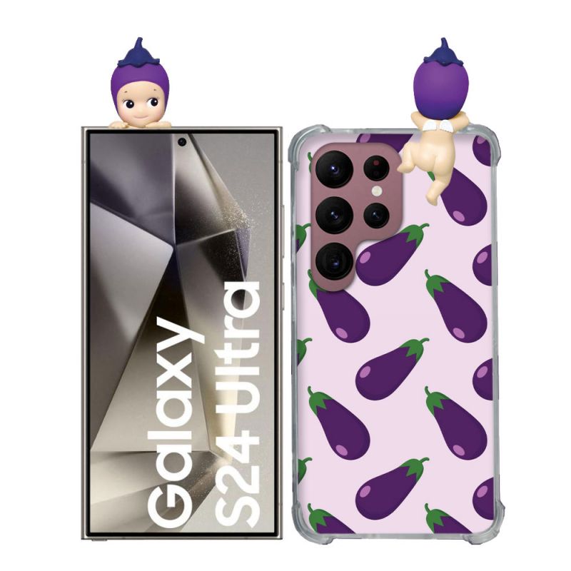 Coque Renforcée Pour Samsung Galaxy S24 Ultra Angel Hippers Aubergine