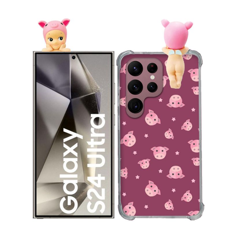 Coque Renforcée Pour Samsung Galaxy S24 Ultra Angel Hippers Cochon