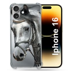 Coque Magnétique Compatible Magsafe Pour Iphone 16 Animal Cheval Blanc