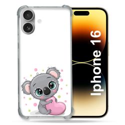 Coque Magnétique Compatible Magsafe Pour Iphone 16 Animal Koala Cœur