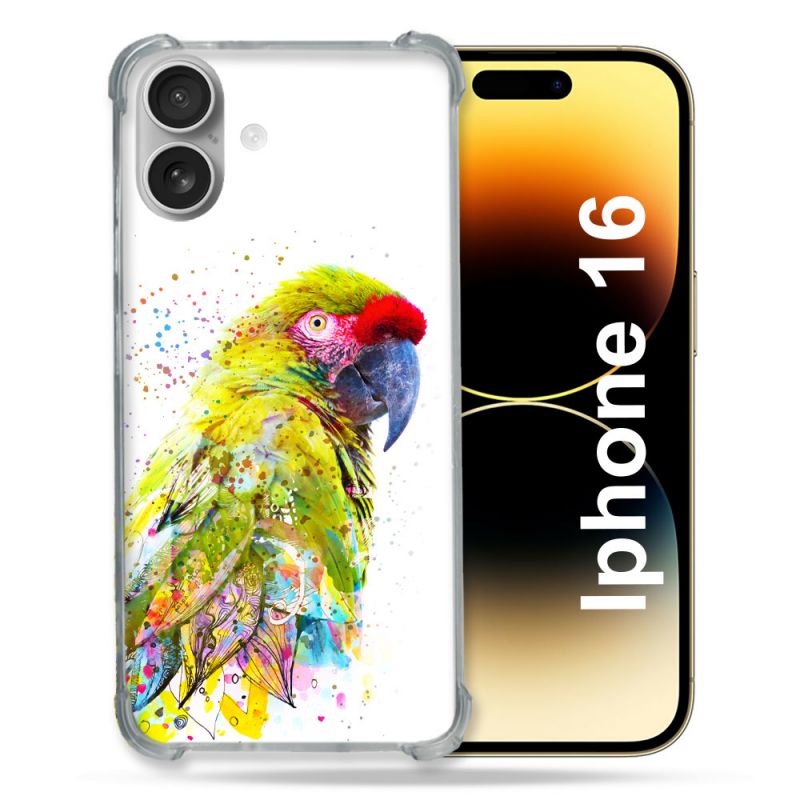 Coque Magnétique Compatible Magsafe Pour Iphone 16 Animal Perroquet Jaune