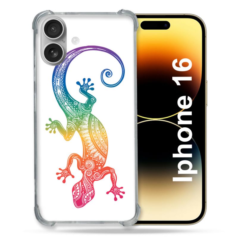 Coque Magnétique Compatible Magsafe Pour Iphone 16 Animal Salamandre Color