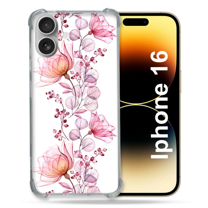 Coque Magnétique Compatible Magsafe Pour Iphone 16 Fleur Eclosion