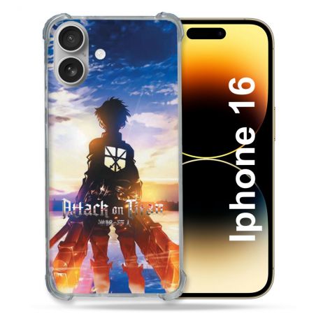 Coque Magnétique Compatible Magsafe Pour Iphone 16 Manga Attaque Titans Soleil