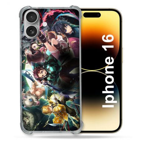 Coque Magnétique Compatible Magsafe Pour Iphone 16 Manga Demon Slayer Groupe