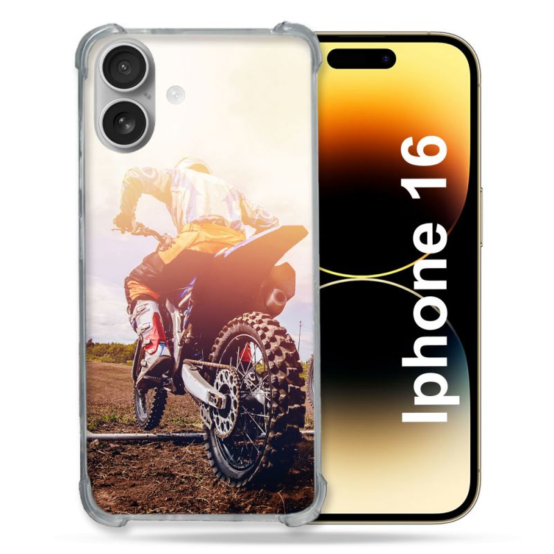 Coque Magnétique Compatible Magsafe Pour Iphone 16 Moto Cross Soleil