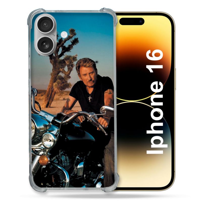 Coque Magnétique Compatible Magsafe Pour Iphone 16 Musique Johnny Hallyday Moto