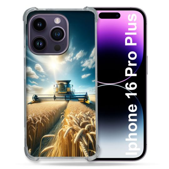 Coque Magnétique Compatible Magsafe Pour Iphone 16 Pro Plus Agriculture Moissonneuse Blé