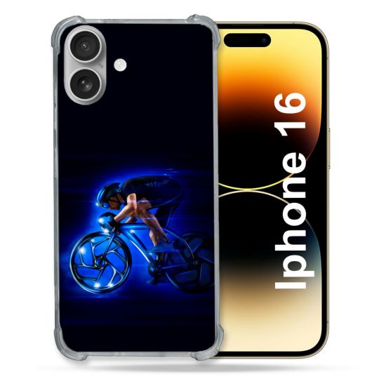 Coque Magnétique Compatible Magsafe Pour Iphone 16 Sport Cyclisme Bleu