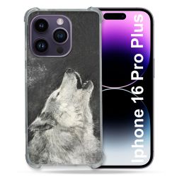 Coque Magnétique Compatible Magsafe Pour Iphone 16 Pro Plus Animal Loup Hurlement