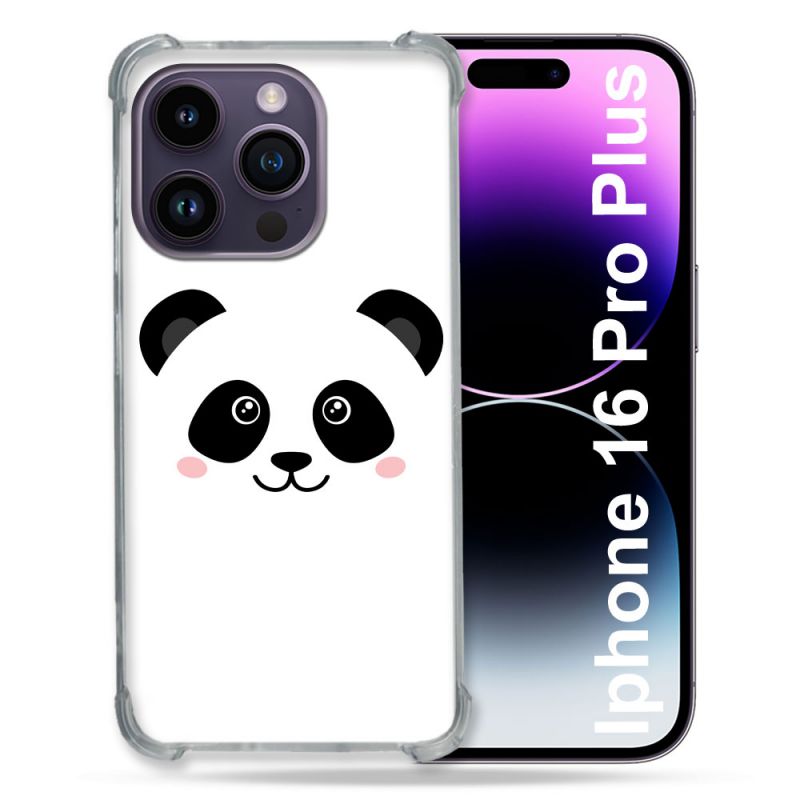 Coque Magnétique Compatible Magsafe Pour Iphone 16 Pro Plus Animal Panda Blanc