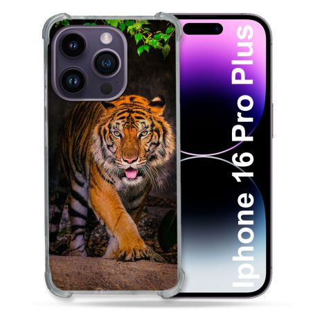 Coque Magnétique Compatible Magsafe Pour Iphone 16 Pro Plus Animal Tigre Jungle
