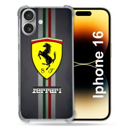 Coque Magnétique Compatible Magsafe Pour Iphone 16 Ferrari Carbone
