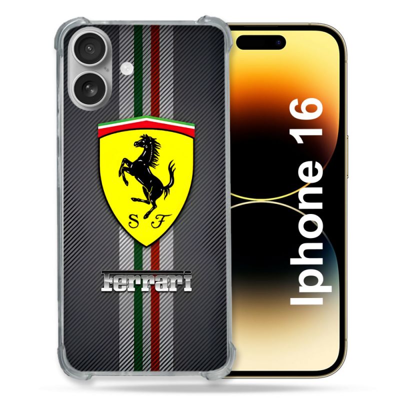 Coque Magnétique Compatible Magsafe Pour Iphone 16 Ferrari Carbone