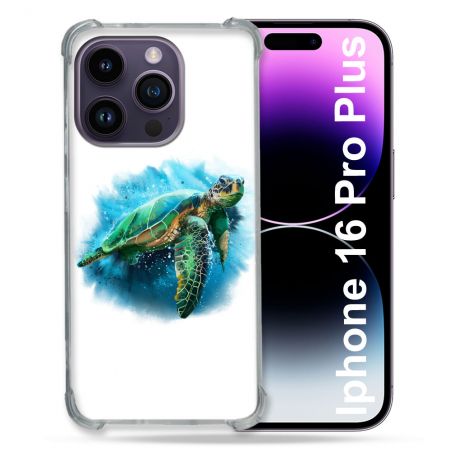 Coque Magnétique Compatible Magsafe Pour Iphone 16 Pro Plus Animal Tortue Blanche multicolore